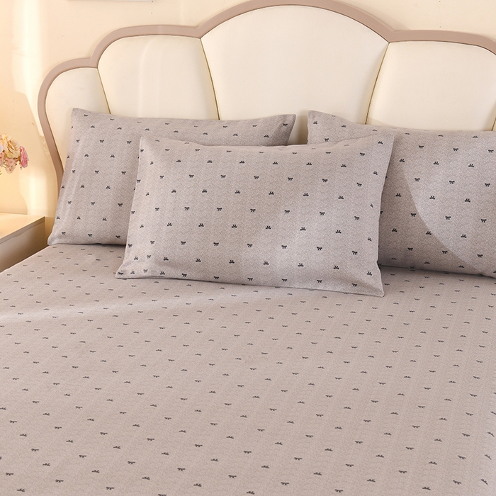 91家纺网 家纺一手货源 找家纺 2026新款细纱老粗布床单床笠凉席席子三件套 弯月浮光