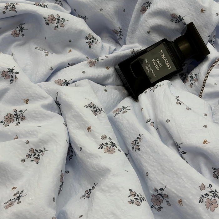 91家纺网 家纺一手货源 找家纺 申龙家纺 2026新款皱皱纱荷叶边夏凉被 雾蓝碎语