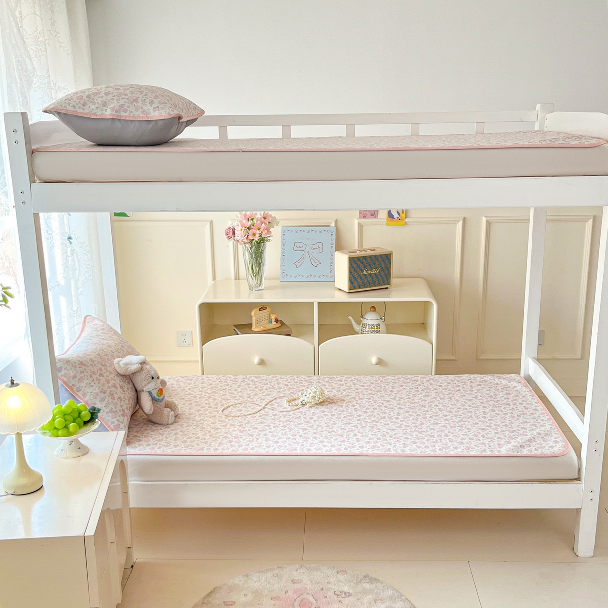 91家纺网 家纺一手货源 找家纺 川悦生活 2026新款凉感冰丝席小阪凉感冰丝数码印花席学生床 席清新花芋