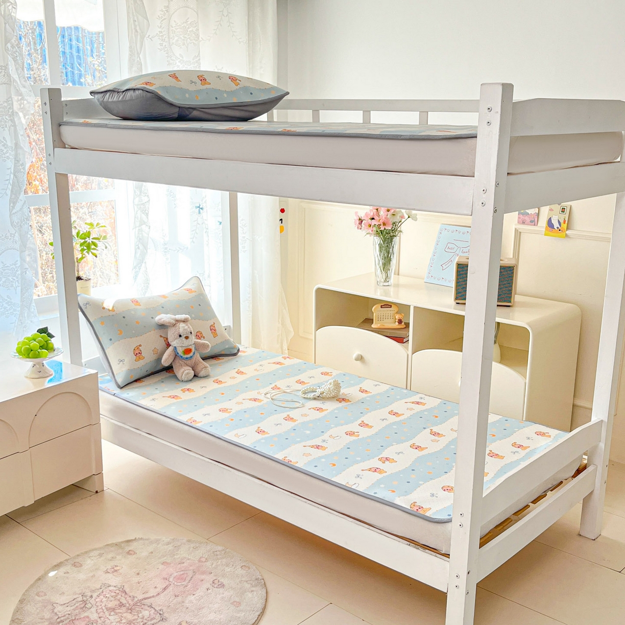 91家纺网 家纺一手货源 找家纺 川悦生活 2026新款凉感冰丝席小阪凉感冰丝数码印花席学生床 席数星星