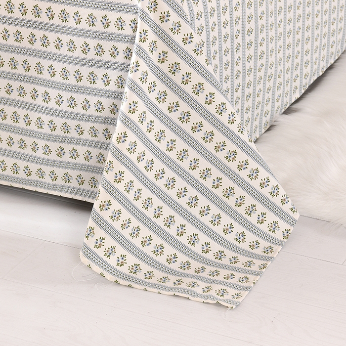 91家纺网 家纺一手货源 找家纺 2026新款细纱老粗布床单床笠凉席席子三件套 小兰花