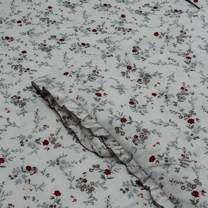 91家纺网 家纺一手货源 找家纺 申龙家纺 2026新款皱皱纱荷叶边夏凉被 野莓信笺