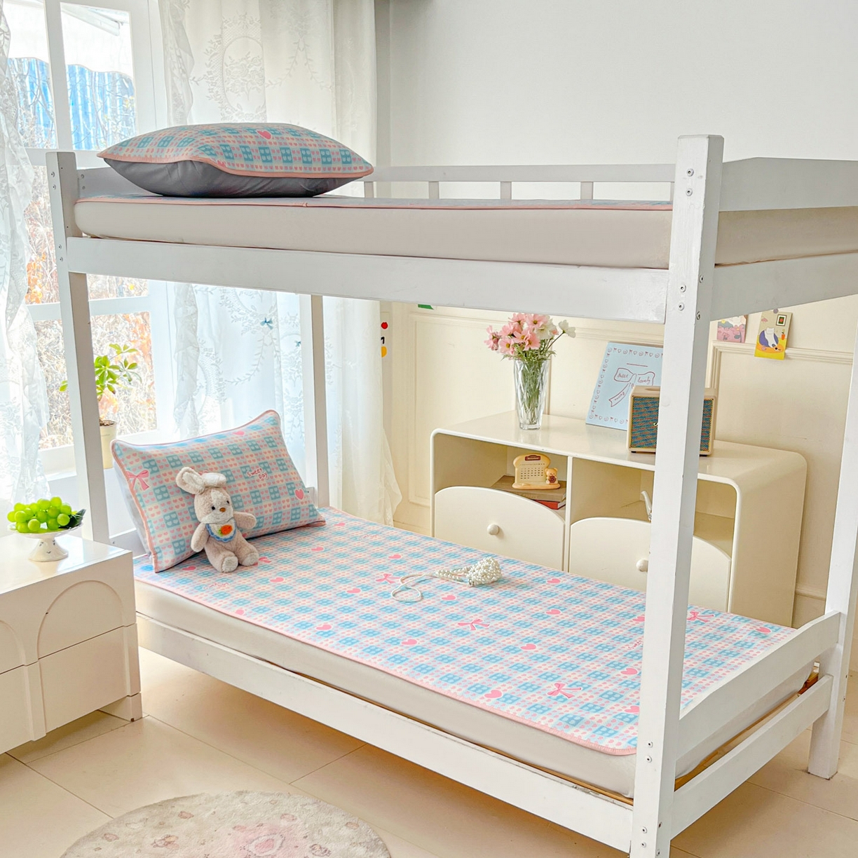 91家纺网 家纺一手货源 找家纺 川悦生活 2026新款凉感冰丝席小阪凉感冰丝数码印花席学生床 席甜梦心愿