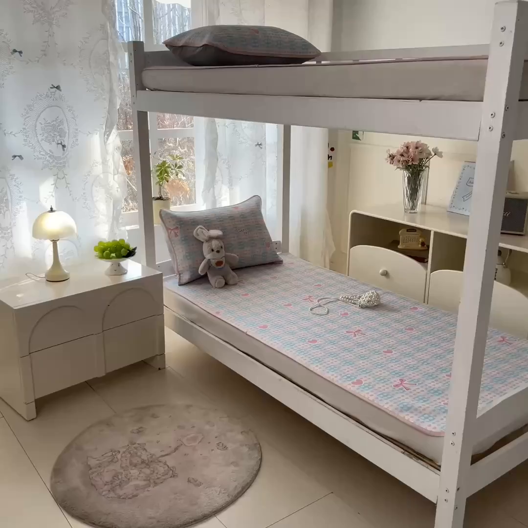 91家纺网 家纺一手货源 找家纺 川悦生活 2026新款凉感冰丝席小阪凉感冰丝数码印花席学生床 席甜梦心愿