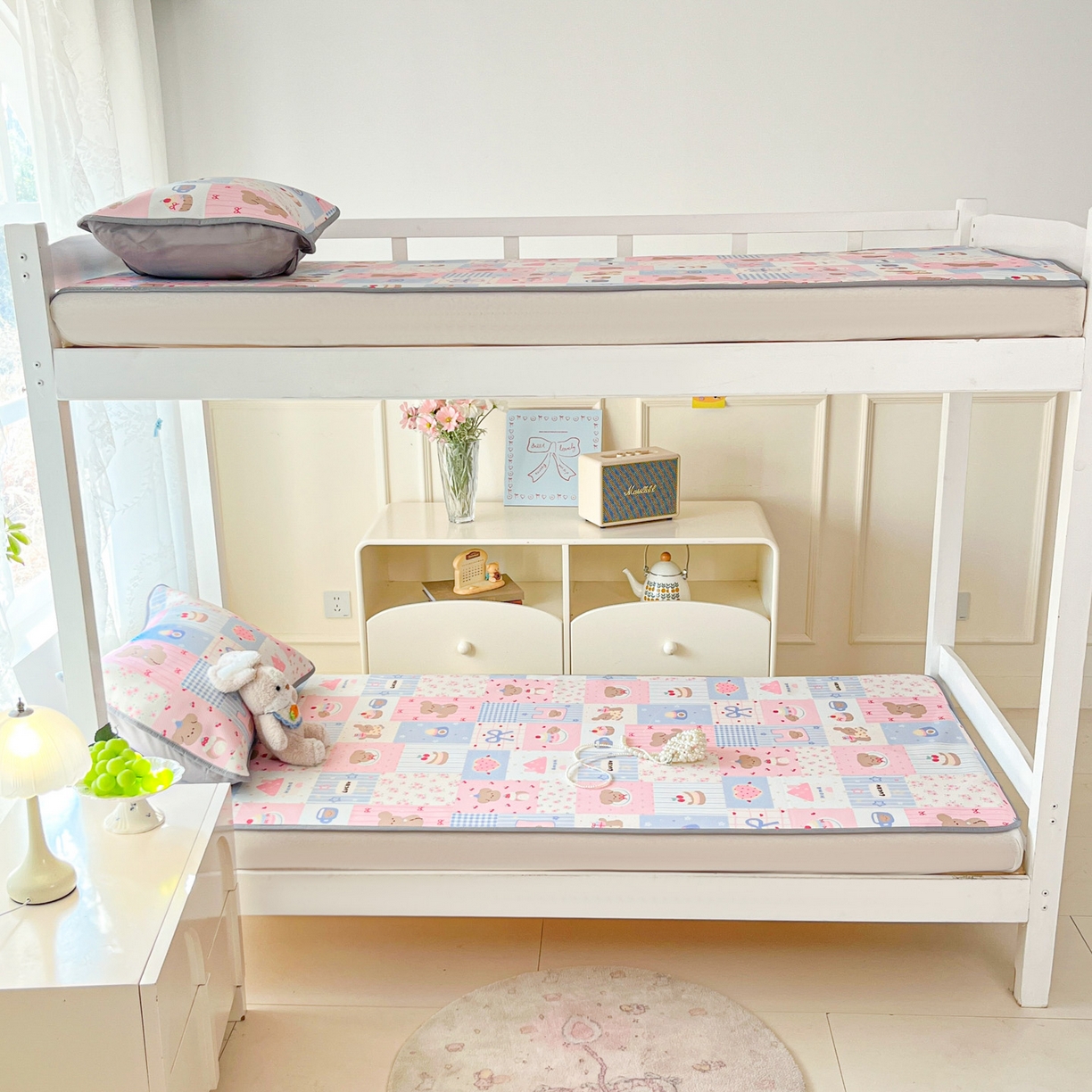 91家纺网 家纺一手货源 找家纺 川悦生活 2026新款凉感冰丝席小阪凉感冰丝数码印花席学生床 席甜蜜可乐