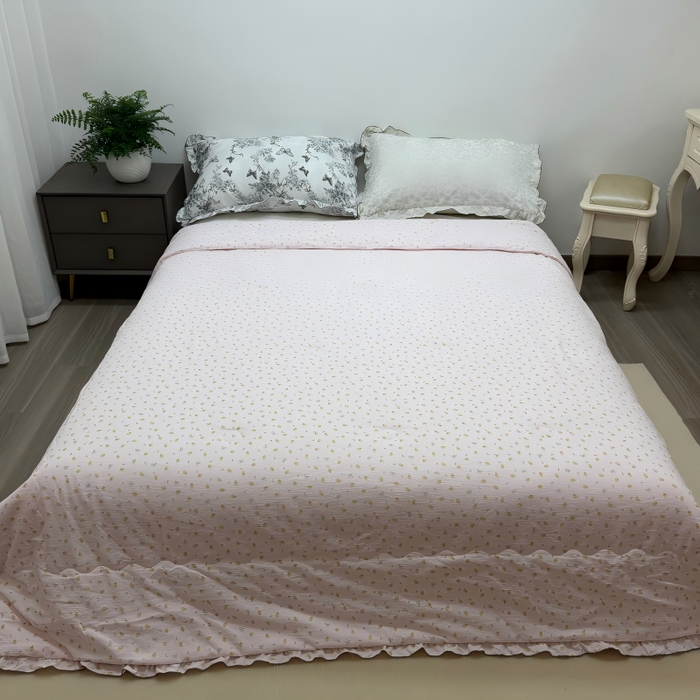 申龙家纺 2026新款皱皱纱荷叶边夏凉被 金果甜梦