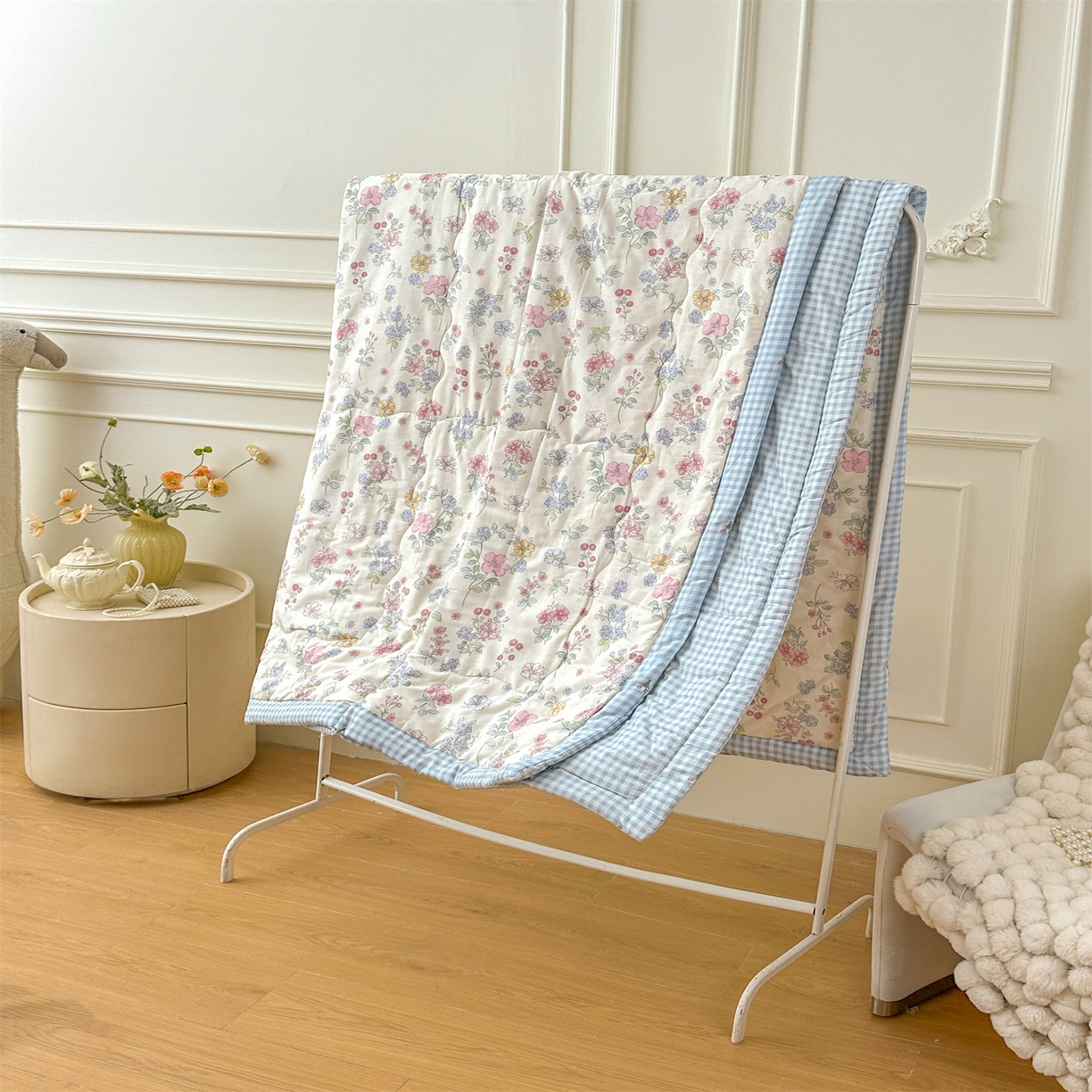 91家纺网 家纺一手货源 找家纺 （总）易博家纺 2026新款小清新款里外全棉纯棉夏被夏凉被空调被