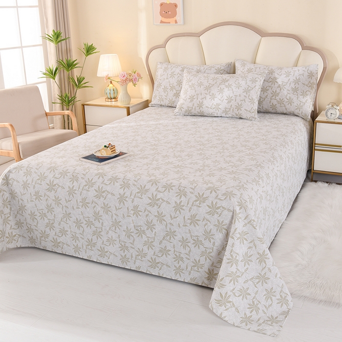 91家纺网 家纺一手货源 找家纺 2026新款细纱老粗布床单床笠凉席席子三件套 知秋