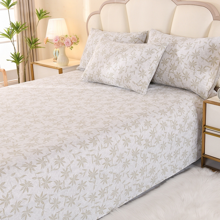 91家纺网 家纺一手货源 找家纺 2026新款细纱老粗布床单床笠凉席席子三件套 知秋