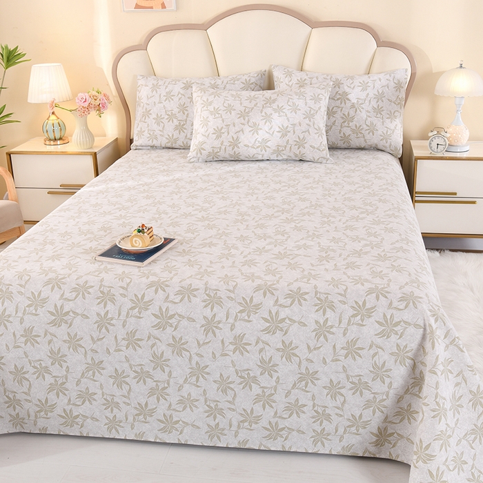 91家纺网 家纺一手货源 找家纺 2026新款细纱老粗布床单床笠凉席席子三件套 知秋