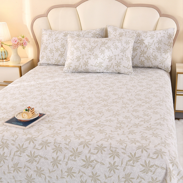 91家纺网 家纺一手货源 找家纺 2026新款细纱老粗布床单床笠凉席席子三件套 知秋