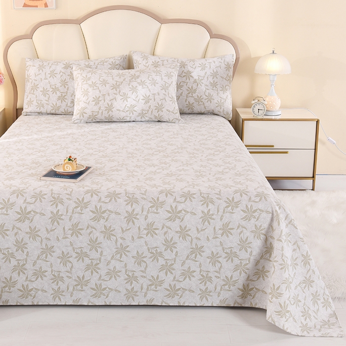 91家纺网 家纺一手货源 找家纺 2026新款细纱老粗布床单床笠凉席席子三件套 知秋