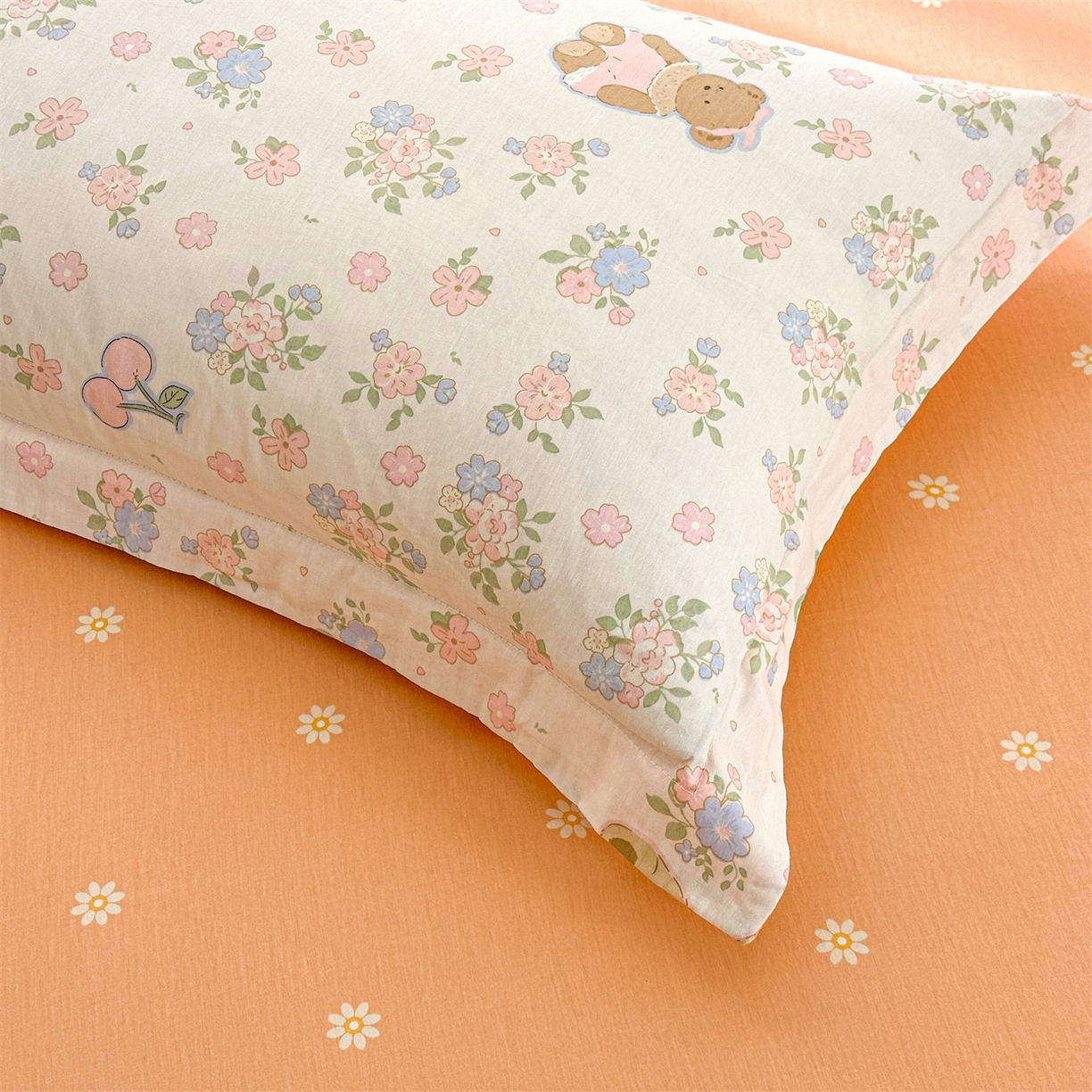 91家纺网 家纺一手货源 找家纺 易博家纺 2026新款小清新款里外全棉纯棉夏被夏凉被空调被 花眠小熊