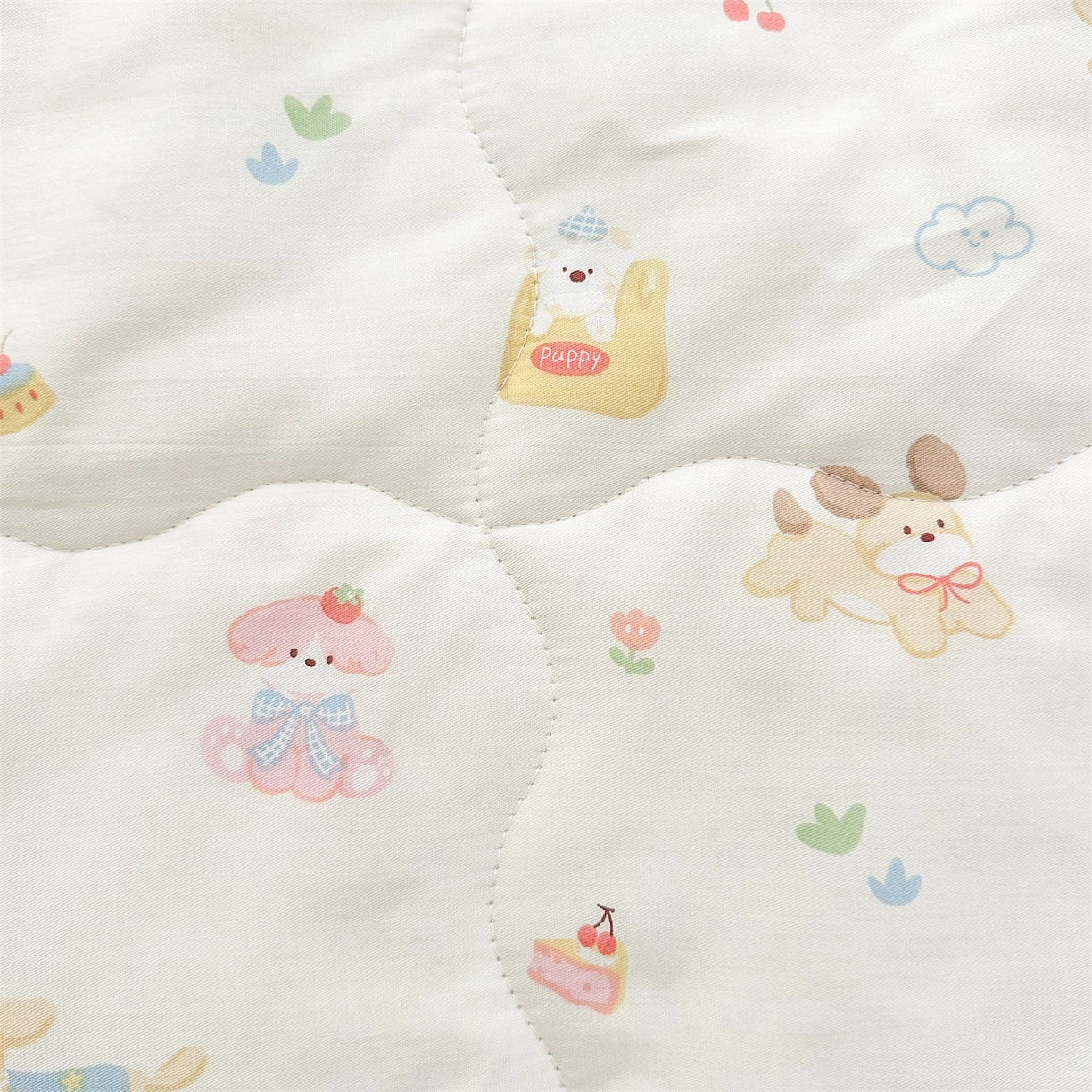 91家纺网 家纺一手货源 找家纺 易博家纺 2026新款小清新款里外全棉纯棉夏被夏凉被空调被 淘气狗