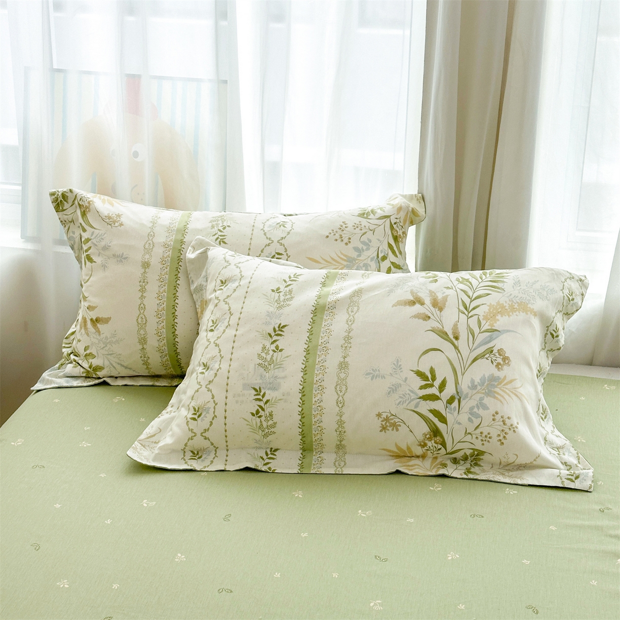 91家纺网 家纺一手货源 找家纺 易博家纺 2026新款小清新款里外全棉纯棉夏被夏凉被空调被 森系花园