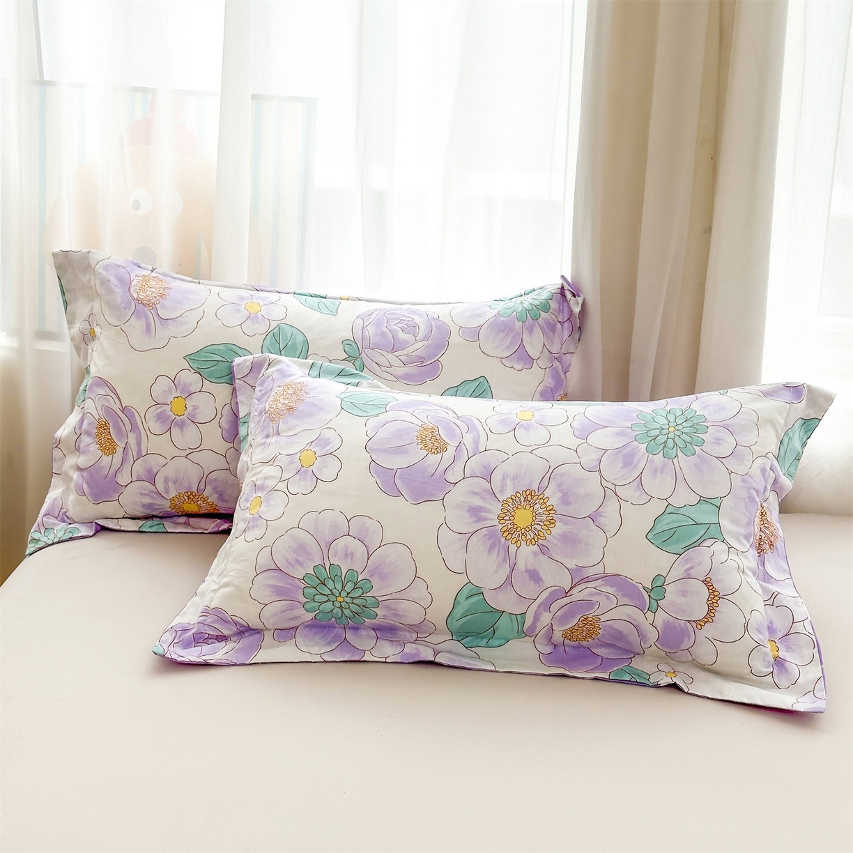 91家纺网 家纺一手货源 找家纺 易博家纺 2026新款小清新款里外全棉纯棉夏被夏凉被空调被 紫精灵