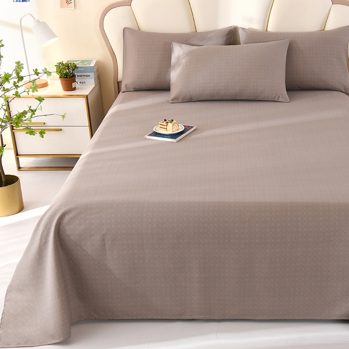 91家纺网 家纺一手货源 找家纺 2026新款细纱老粗布床单床笠凉席席子三件套 织田