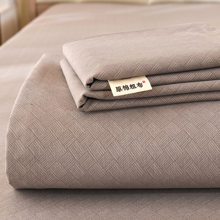 2026新款细纱老粗布床单床笠凉席席子三件套 织田