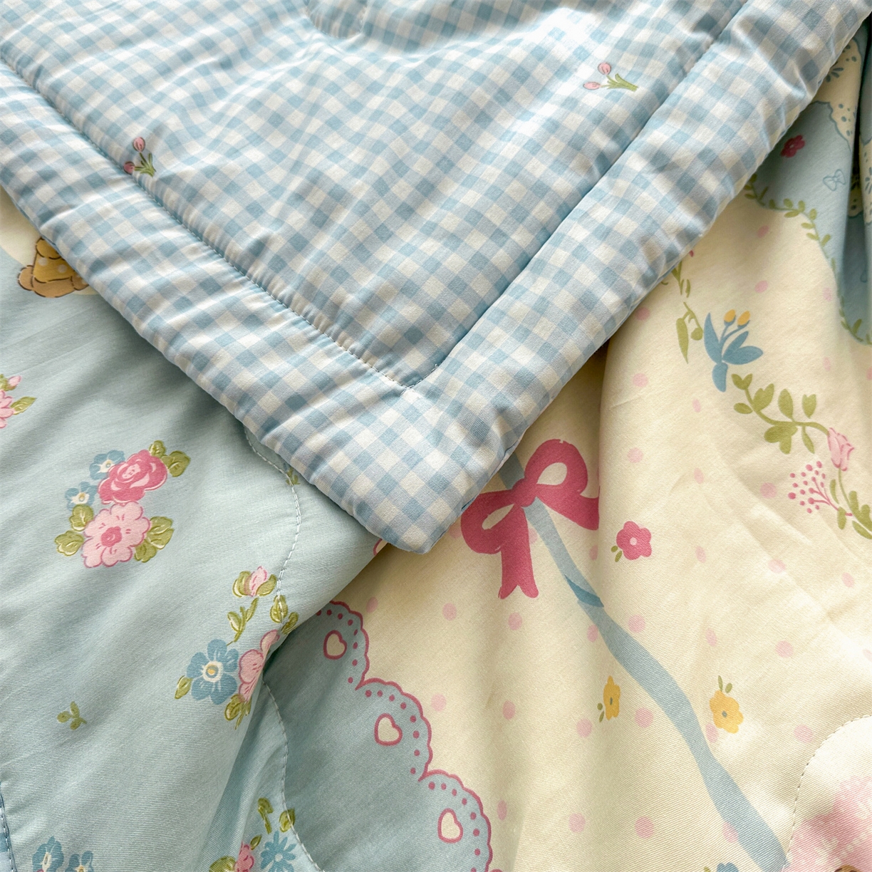 91家纺网 家纺一手货源 找家纺 易博家纺 2026新款小清新款里外全棉纯棉夏被夏凉被空调被 山野萌兔