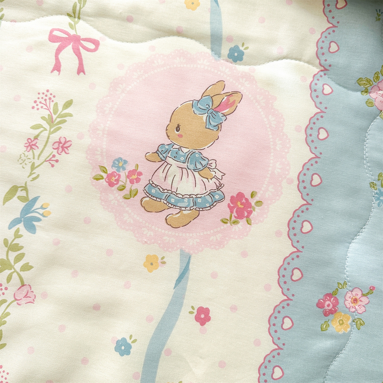 91家纺网 家纺一手货源 找家纺 易博家纺 2026新款小清新款里外全棉纯棉夏被夏凉被空调被 山野萌兔