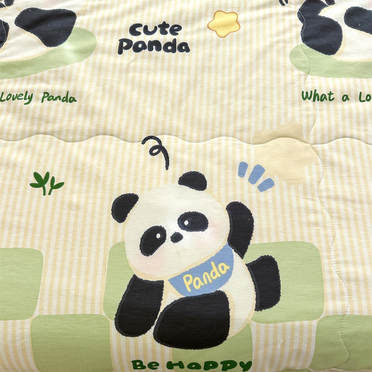 91家纺网 家纺一手货源 找家纺 易博家纺 2026新款小清新款里外全棉纯棉夏被夏凉被空调被 可爱熊猫