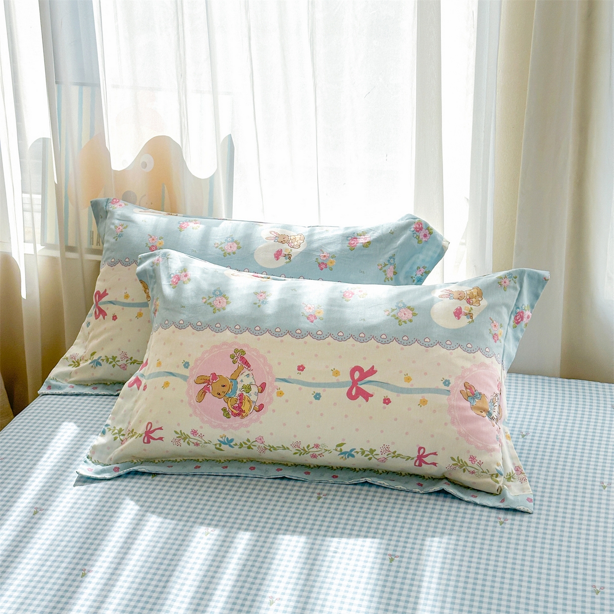 91家纺网 家纺一手货源 找家纺 易博家纺 2026新款小清新款里外全棉纯棉夏被夏凉被空调被 山野萌兔