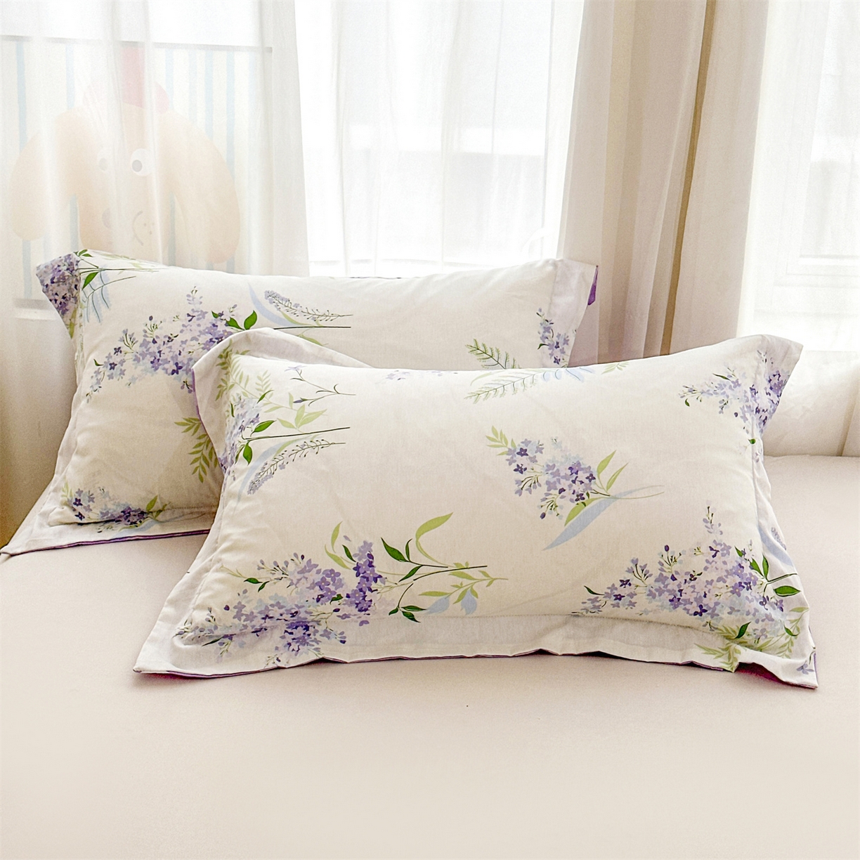 91家纺网 家纺一手货源 找家纺 易博家纺 2026新款小清新款里外全棉纯棉夏被夏凉被空调被 紫韵花