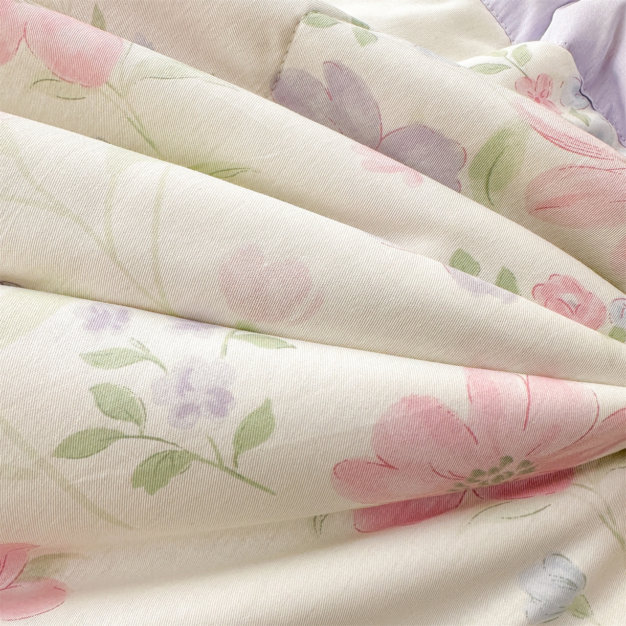 91家纺网 家纺一手货源 找家纺 易博家纺 2026新款小清新款里外全棉纯棉夏被夏凉被空调被 清风花韵