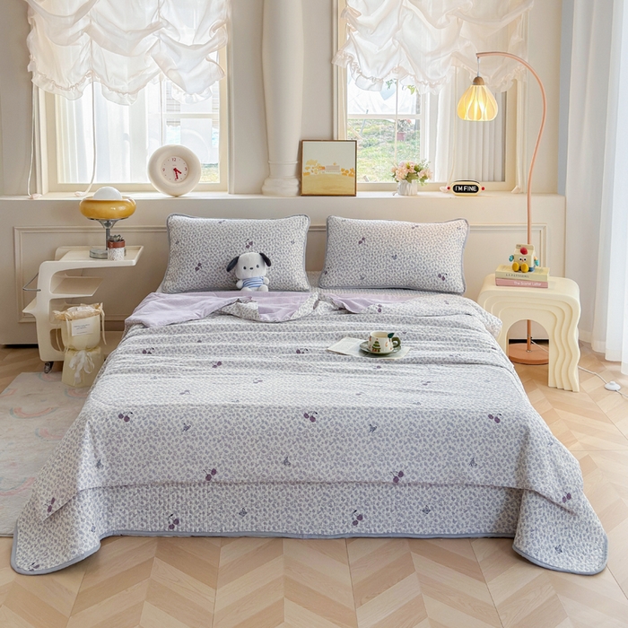 91家纺网 家纺一手货源 找家纺 （总）云玲时尚 2026新款古法水洗棉夏被床盖四件套