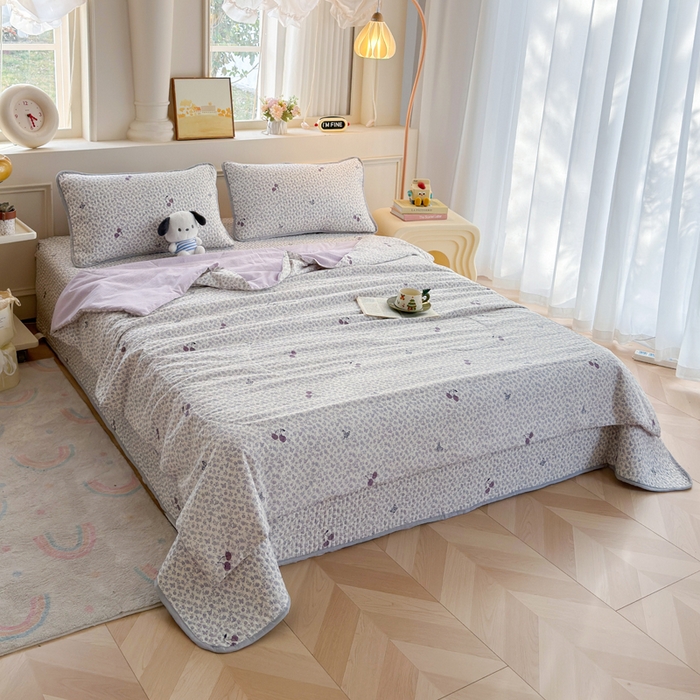 91家纺网 家纺一手货源 找家纺 （总）云玲时尚 2026新款古法水洗棉夏被床盖四件套