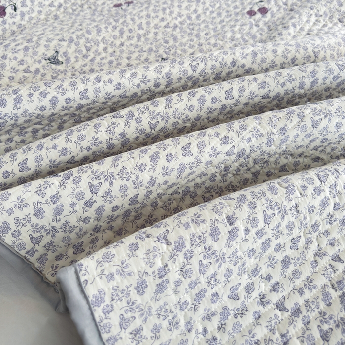 91家纺网 家纺一手货源 找家纺 云玲时尚 2026新款古法水洗棉夏被床盖四件套 半亩花棠