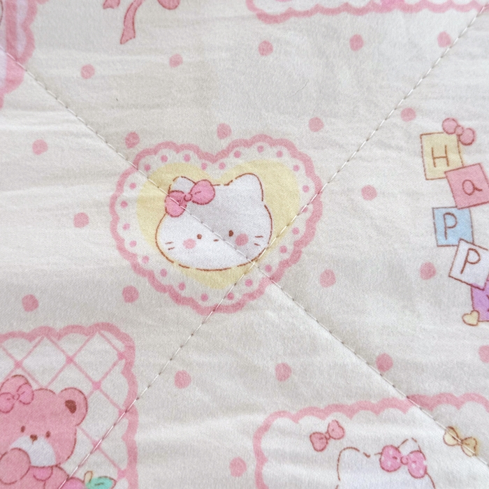 91家纺网 家纺一手货源 找家纺 云玲时尚 2026新款古法水洗棉夏被床盖四件套 粉色Kitty