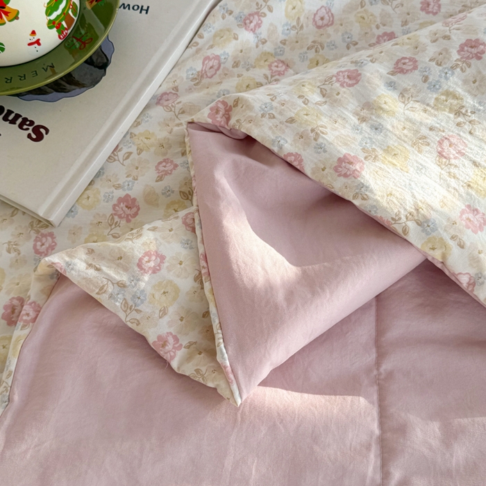 91家纺网 家纺一手货源 找家纺 云玲时尚 2026新款古法水洗棉夏被床盖四件套 素澜