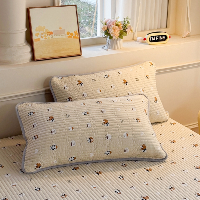 91家纺网 家纺一手货源 找家纺 云玲时尚 2026新款古法水洗棉夏被床盖四件套 童话镇