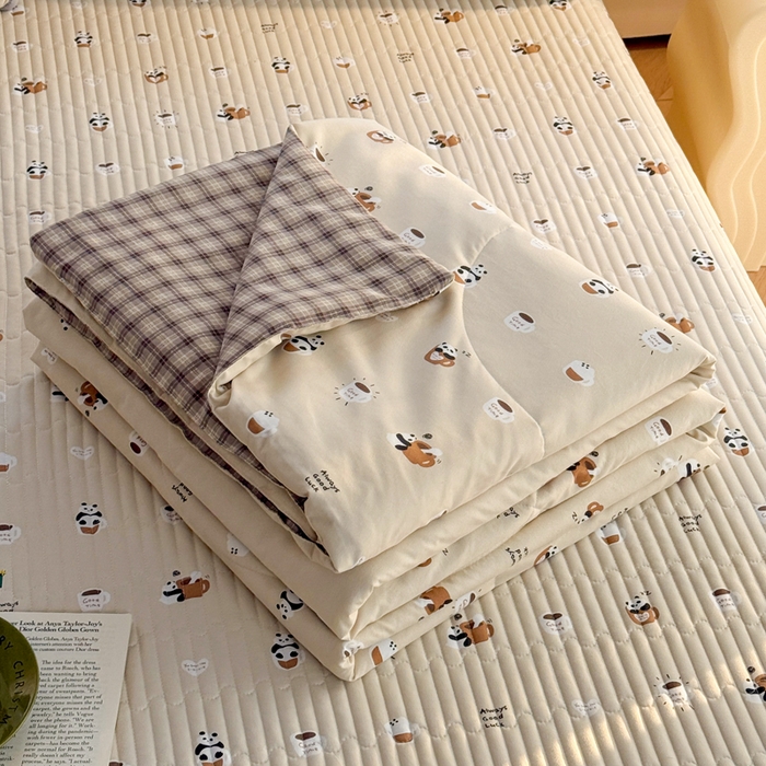 云玲时尚 2026新款古法水洗棉夏被床盖四件套 童话镇