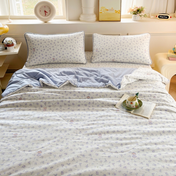 91家纺网 家纺一手货源 找家纺 云玲时尚 2026新款古法水洗棉夏被床盖四件套 童梦国