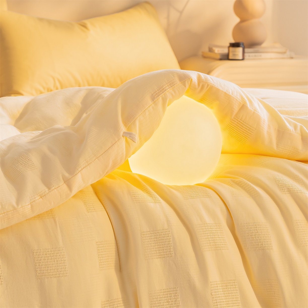 91家纺网 家纺一手货源 找家纺 锦尚坊被芯馆 2026新款大提花全棉纯棉21%大豆被春秋被加厚冬被被子被芯直播包质检 金黄色