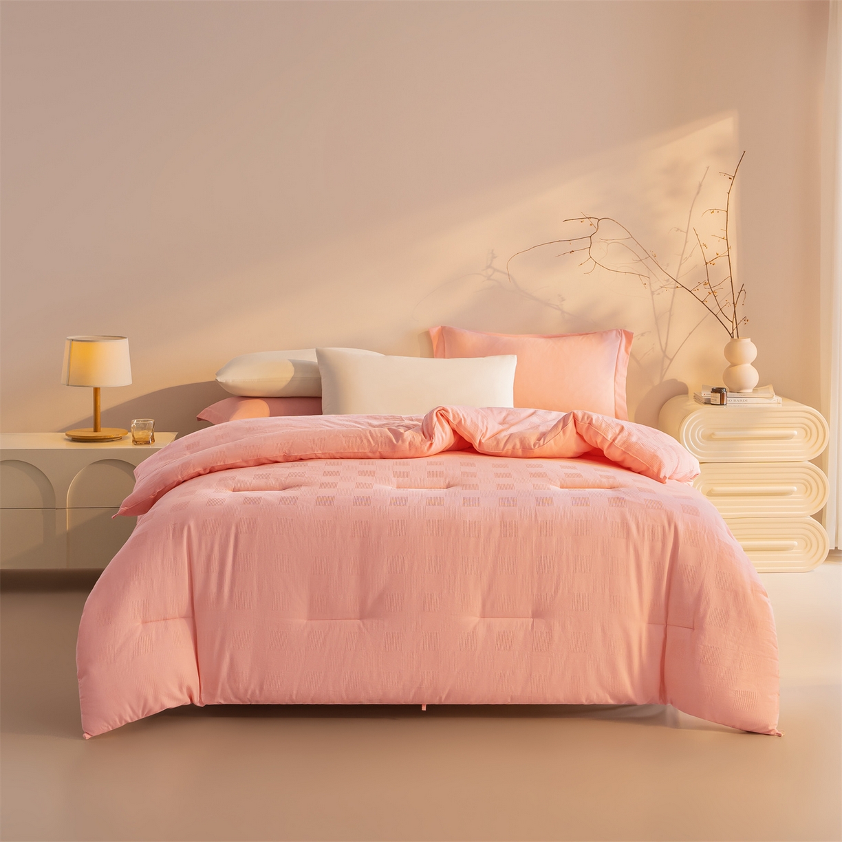 91家纺网 家纺一手货源 找家纺 锦尚坊被芯馆 2026新款大提花全棉纯棉21%大豆被春秋被加厚冬被被子被芯直播包质检 玉色