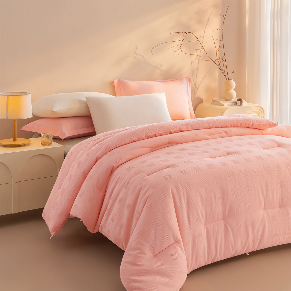 91家纺网 家纺一手货源 找家纺 锦尚坊被芯馆 2026新款大提花全棉纯棉21%大豆被春秋被加厚冬被被子被芯直播包质检 玉色