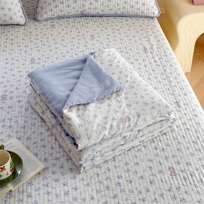 云玲时尚 2026新款古法水洗棉夏被床盖四件套 童梦国