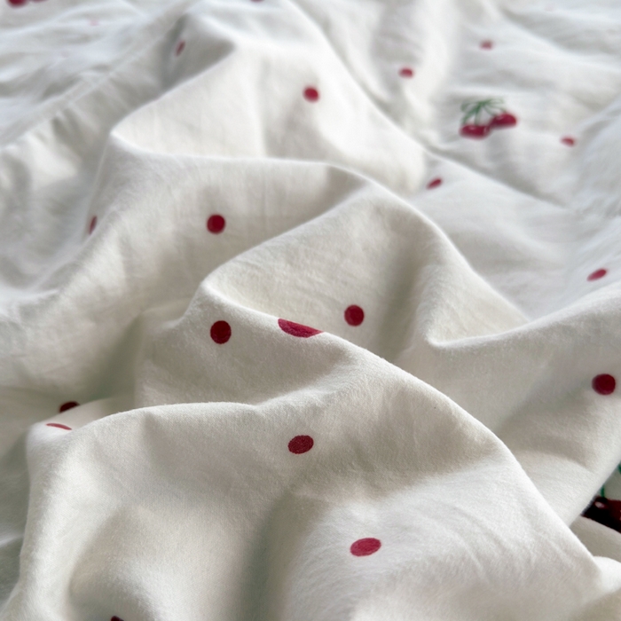 91家纺网 家纺一手货源 找家纺 云玲时尚 2026新款古法水洗棉夏被床盖四件套 樱桃绿