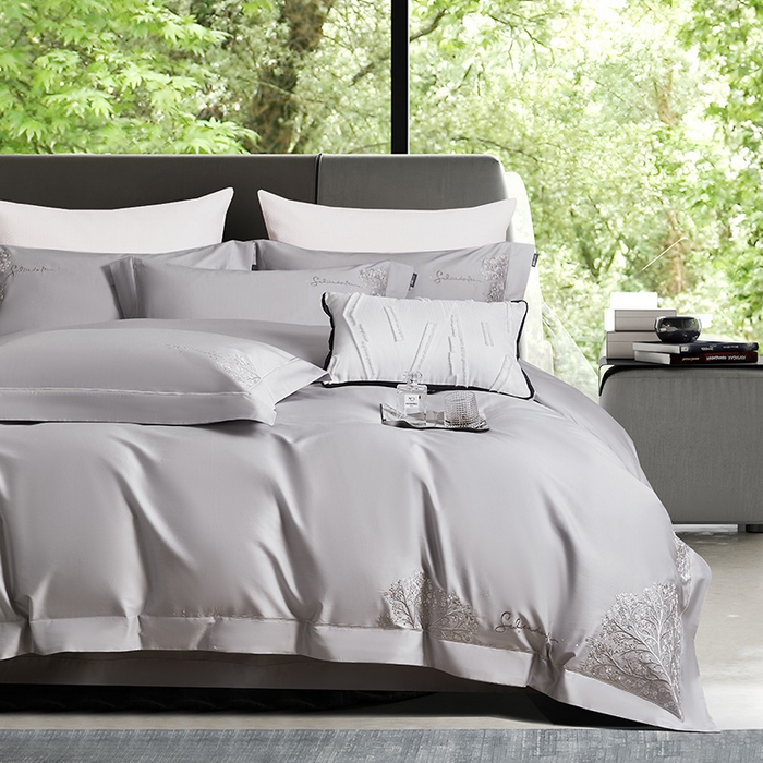 诗黛尔 2026春夏新款长绒棉刺绣-新洛可可（会员-20） 洛可可 灰色