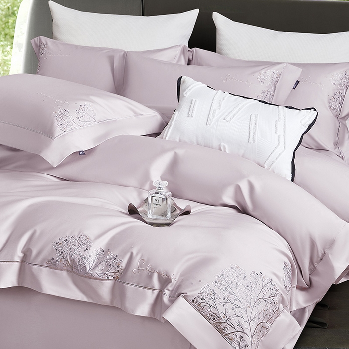 91家纺网 家纺一手货源 找家纺 诗黛尔 2026春夏新款长绒棉刺绣-新洛可可（会员-20） 洛可可 浅紫