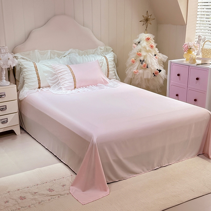 91家纺网 家纺一手货源 找家纺 （总）艾米家居 2026春夏水洗真丝花边款四件套-春漾系列