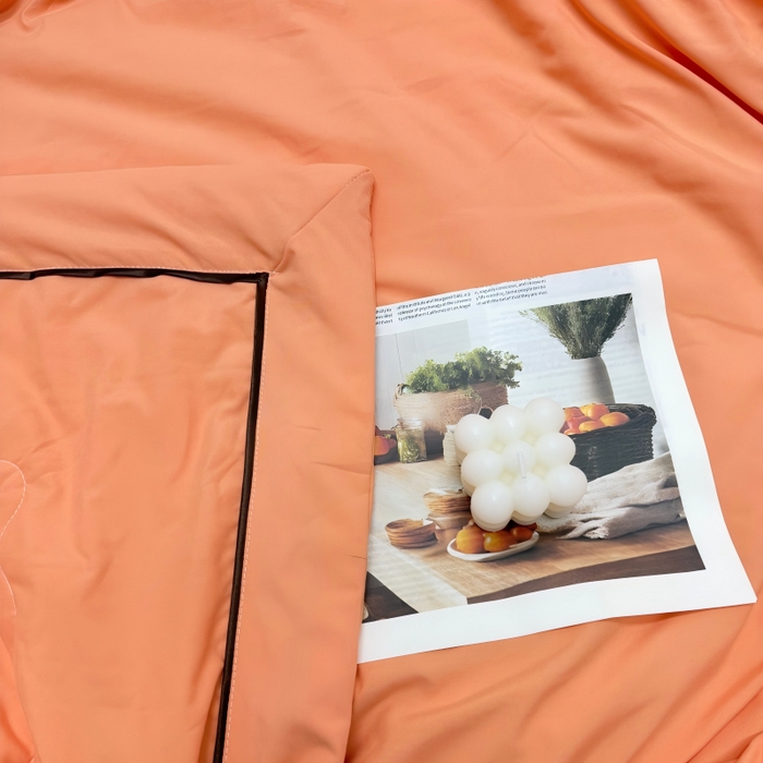 91家纺网 家纺一手货源 找家纺 申龙家纺 2026新款云感棉斜条夏被 暖橘橙