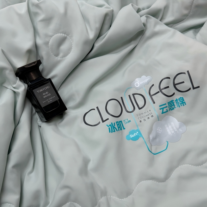 91家纺网 家纺一手货源 找家纺 申龙家纺 2026新款云感棉斜条夏被 薄荷青