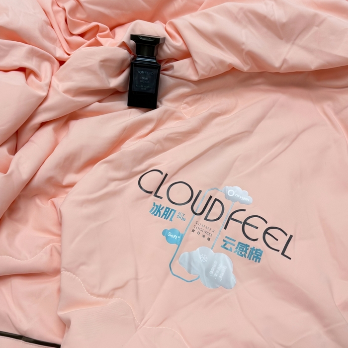 91家纺网 家纺一手货源 找家纺 申龙家纺 2026新款云感棉斜条夏被 蜜桃粉