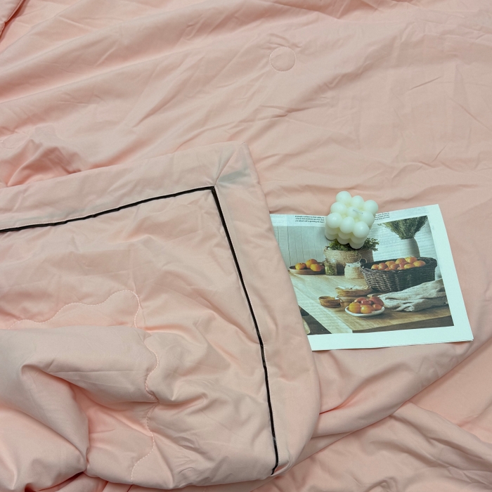 91家纺网 家纺一手货源 找家纺 申龙家纺 2026新款云感棉斜条夏被 蜜桃粉