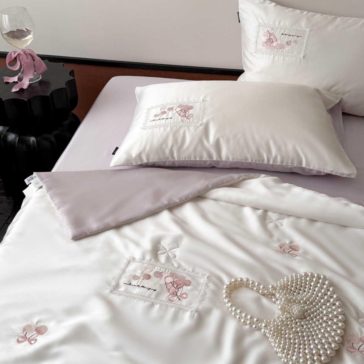 91家纺网 家纺一手货源 找家纺 （总）鹿班家居 2026新款60S兰精天丝刺绣夏被空调被夏凉被四件套粉红荔枝（标准会员-20元）