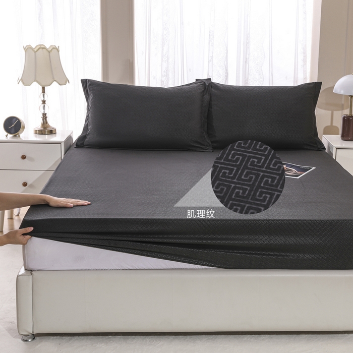 卡诗兰 2025新款外贸跨境电商亚马逊速卖通单床笠三件套欧美尺寸多多跨境平台TEMU SHEIN 墨黑